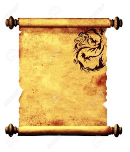 10367737-ancient-parchment-with-the-image-of-dragons-object-isolated-over-white-stock-photo